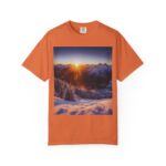 Mountain Glow Horizon T-shirt (burnt orange color) – front view