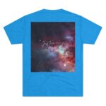 Celestial Drift Whale T-shirt Tri-Blend Vintage Turquoise- back view