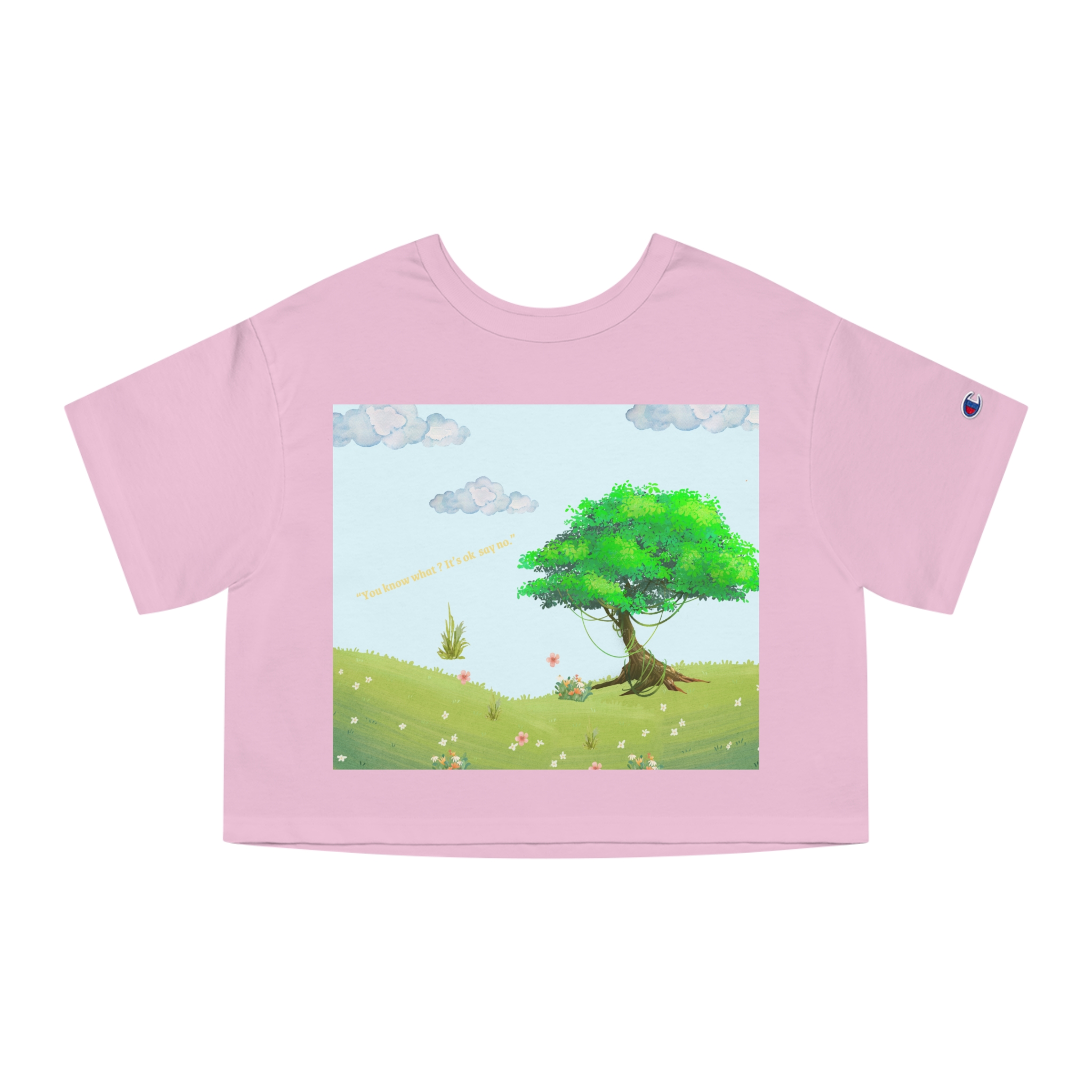 481610642719348616_2048.jpeg Serenity Seasons Cropped T-Shirt (pink candy color) – front view