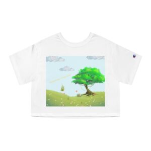 Serenity Seasons Cropped T-Shirt (white color) – front view