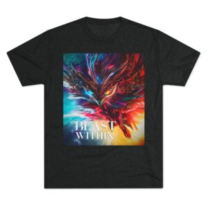 Beast and Nightmare Dual Art T-shirt Tri-Blend Vintage Black- front view