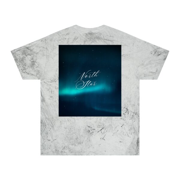 Aurora-Inspired Sky Print T-shirt (smoke color) – back view