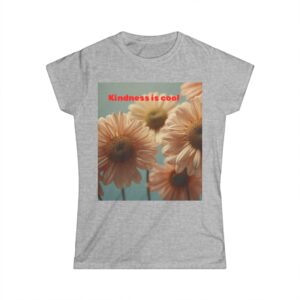 Floral Kindness Women's T-shirt (sport grey color) – front view