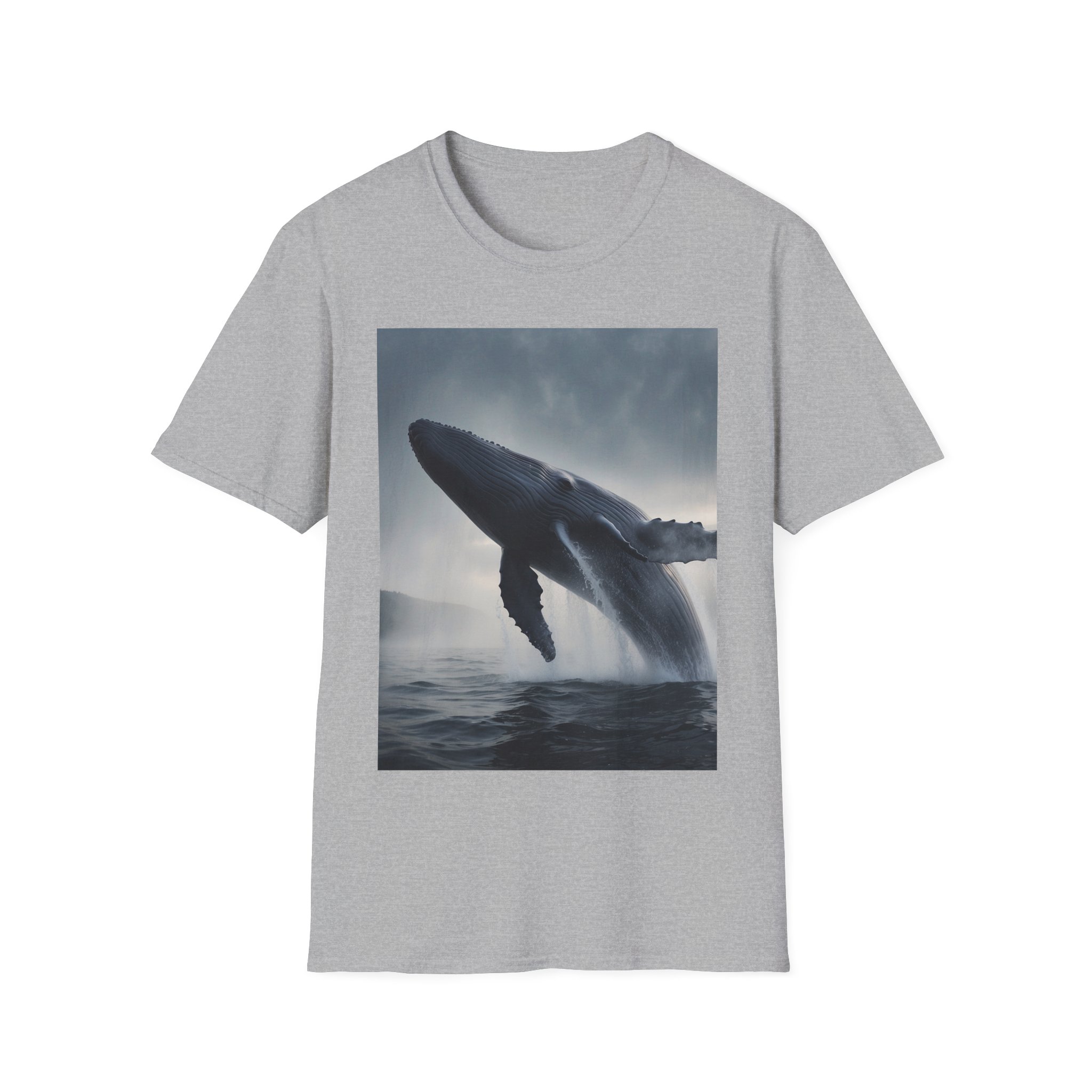 14616879513056710146_2048.jpeg Whale Breach Unisex T-Shirt sport grey - front view
