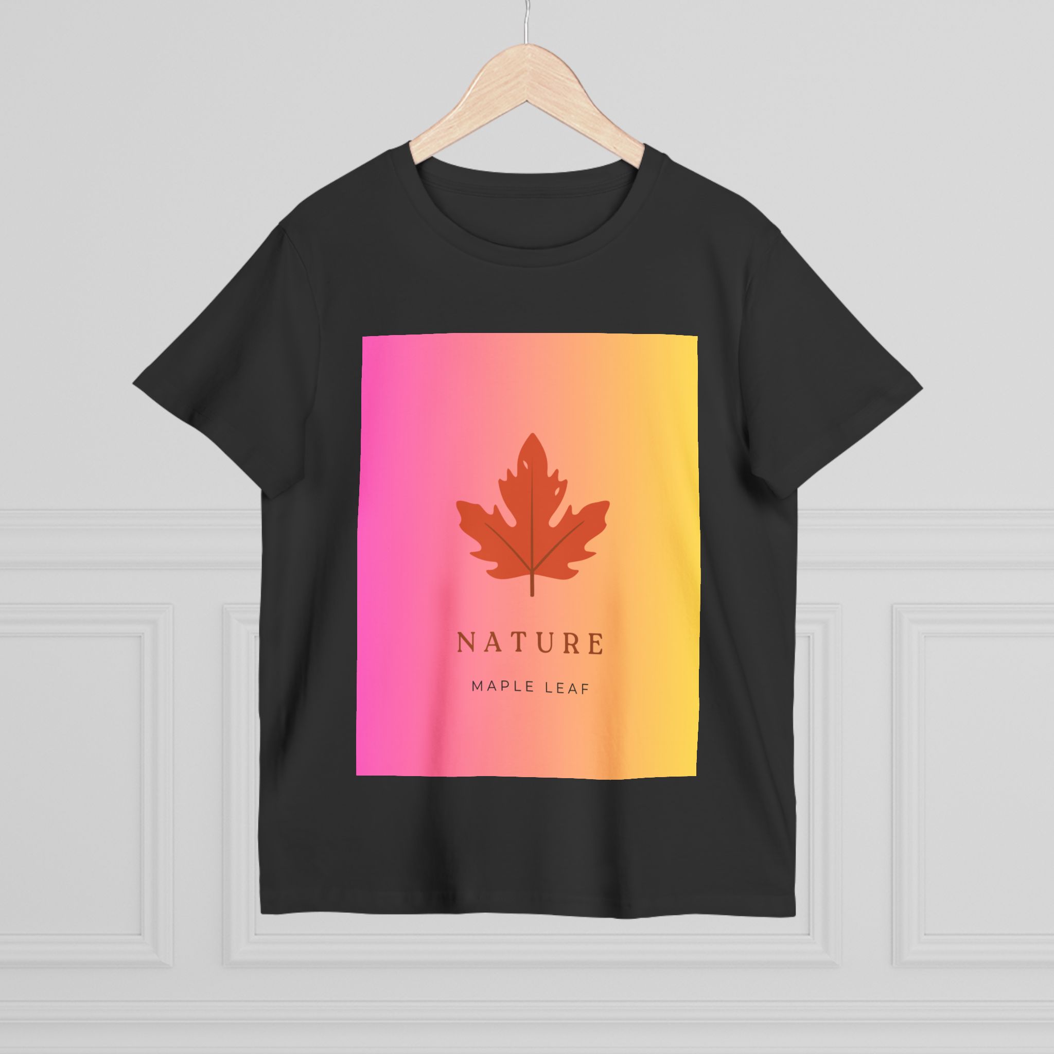 15466307474936122900_2048.jpeg Breathe & Bloom Maple Tee T-shirt black- hanger front view