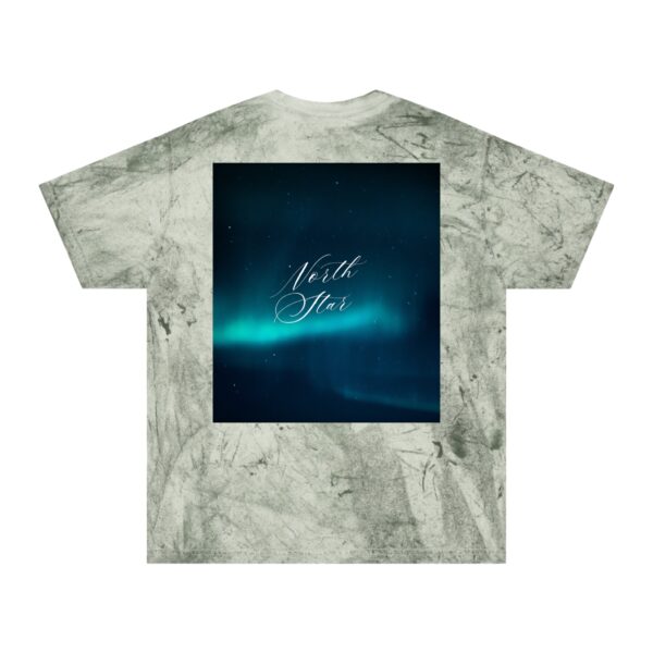 Aurora-Inspired Sky Print T-shirt (fern color) – back view