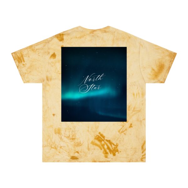 Aurora-Inspired Sky Print T-shirt (citrine color) – back view