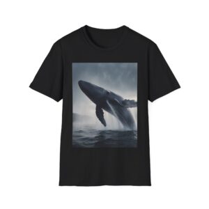 Whale Breach Unisex T-Shirt black - front view