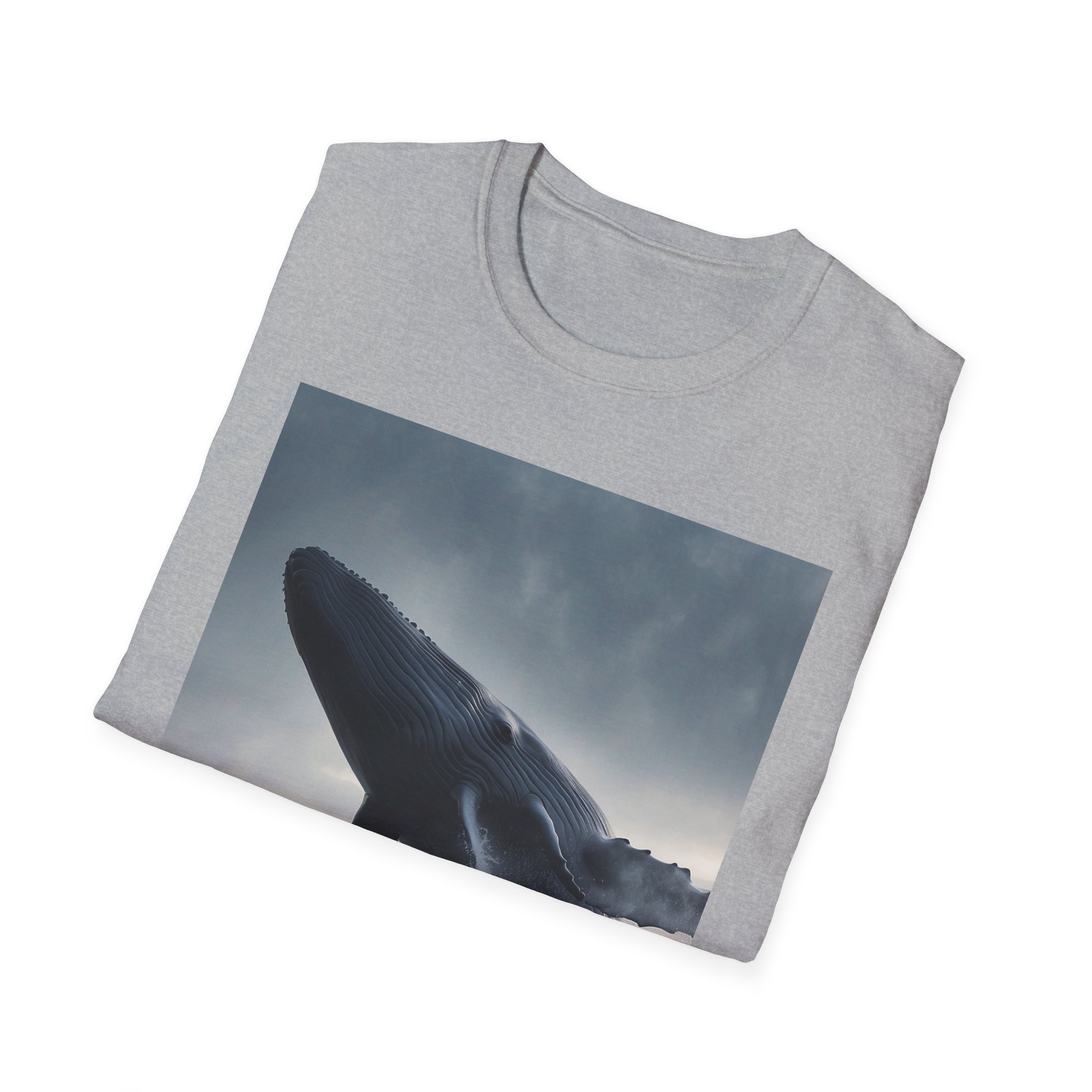 18009813057601874747_2048.jpeg Whale Breach Unisex T-Shirt sport grey - folded view