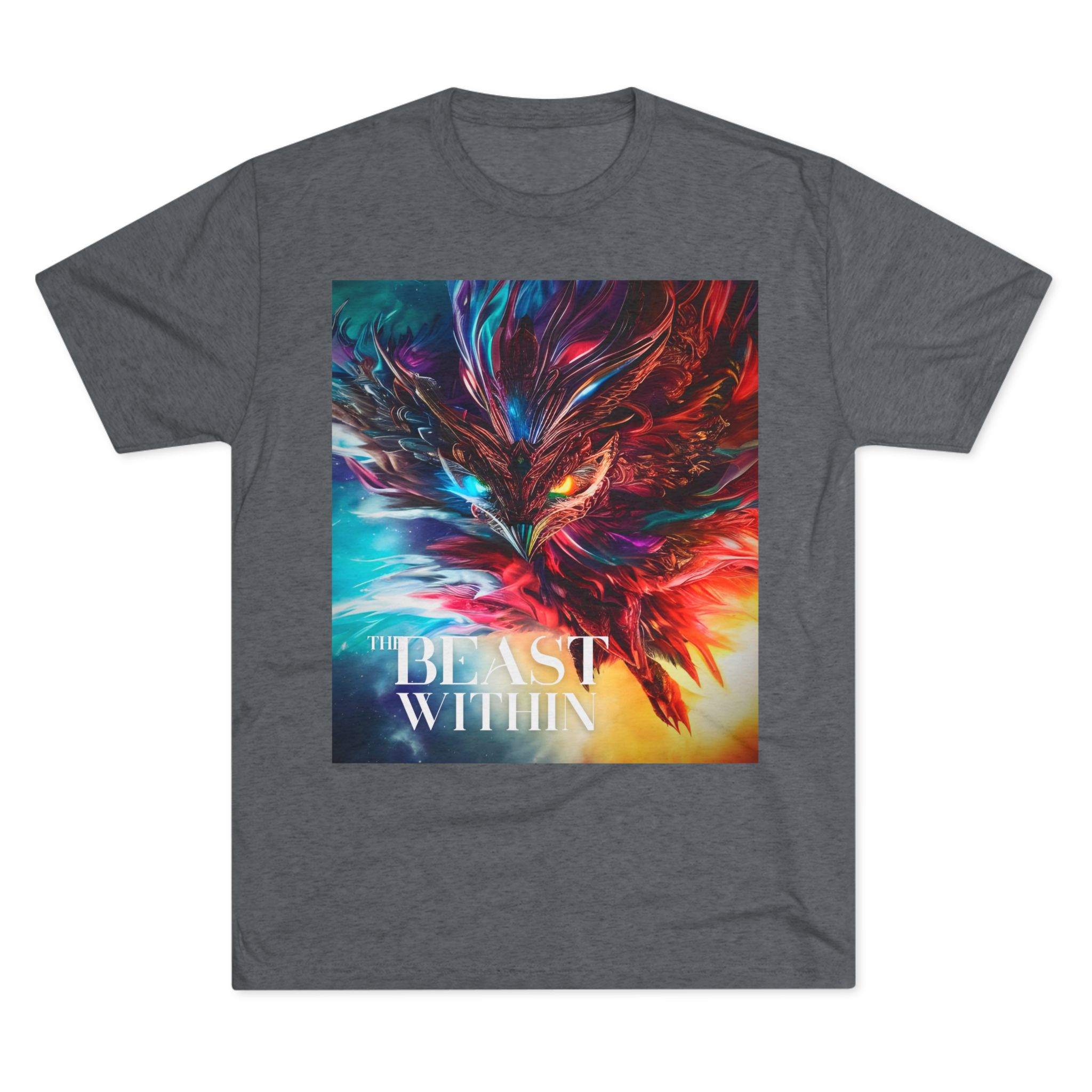 2206730978075139409_2048.jpeg Beast and Nightmare Dual Art T-shirt Tri-Blend Premium Heather - front view