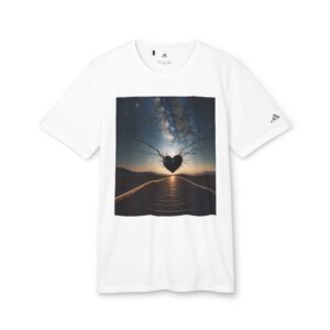 Scenic Adidas Unisex Love & Space T-shirt (white color) – front view