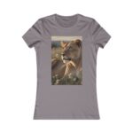 Women's Favorite Lion and Tulip T-shirt (storm color) – front view