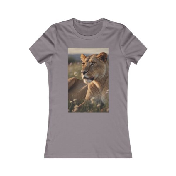 Women's Favorite Lion and Tulip T-shirt (storm color) – front view