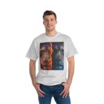 Man wearing ash Fierce Duality T-Shirt while standing – front view