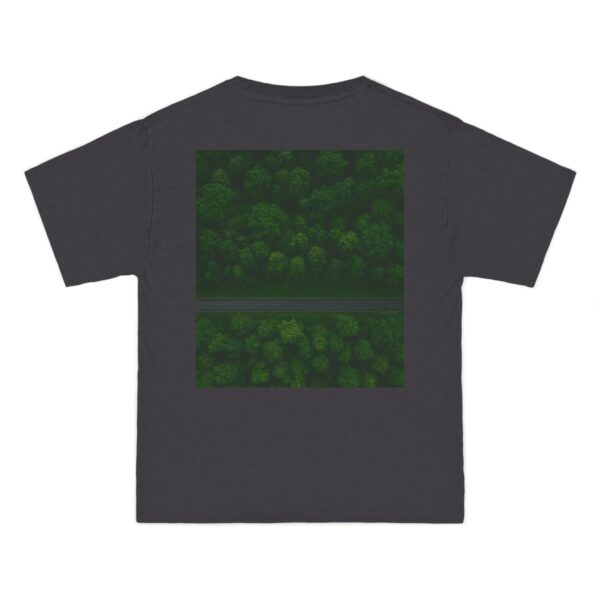 Scenic Landscape Print T-shirt (charcoal heather color) – back view
