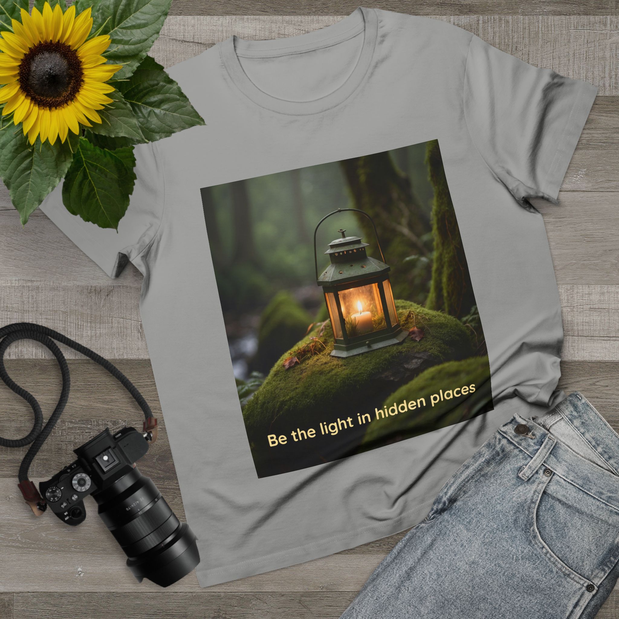 11508722306098442758_2048.jpeg Women’s Lantern Graphic T-shirt Grey Marle - flat lay view