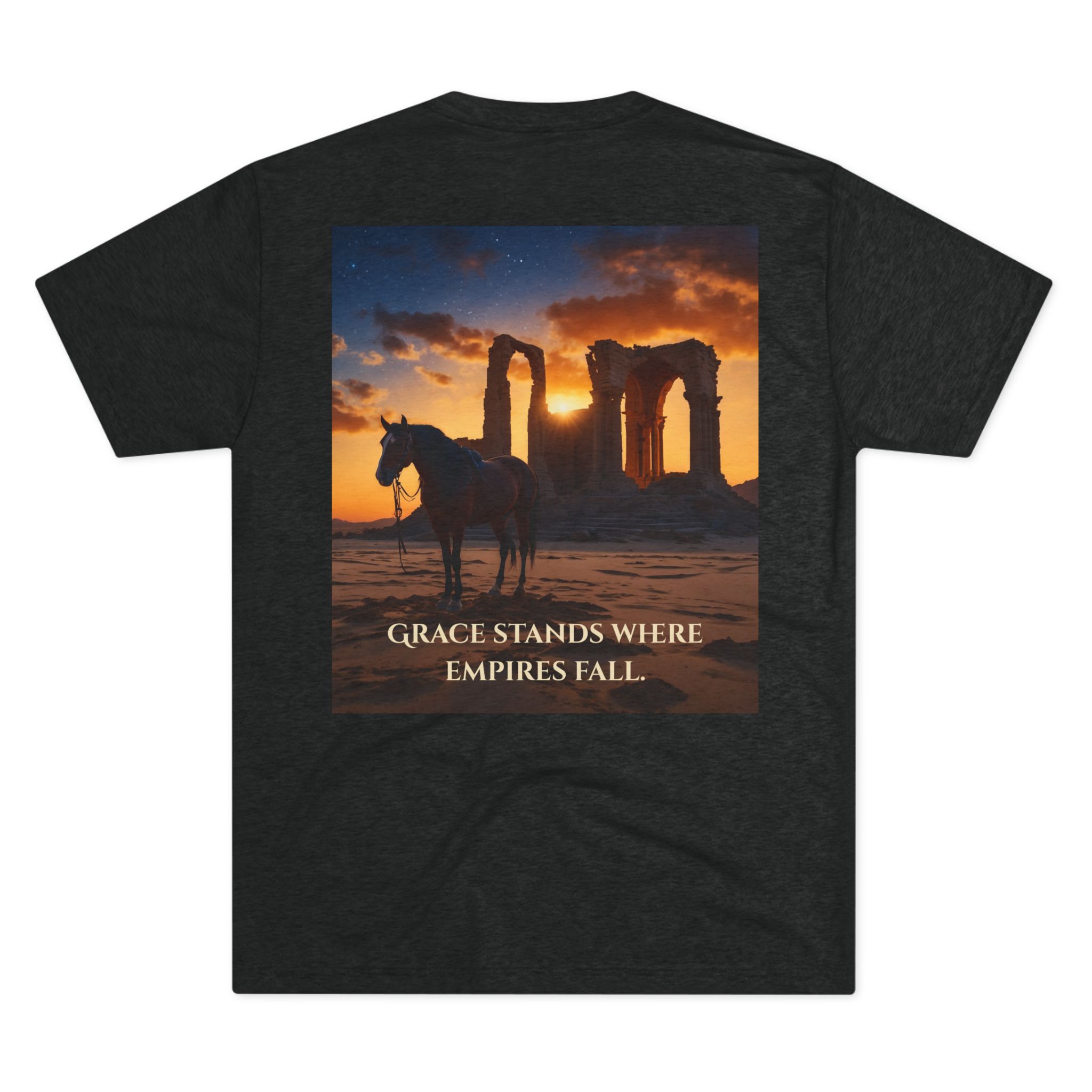 15252464574288340958_2048.jpeg Equestrian Inspiration T-shirt Tri-Blend Vintage Black- back view