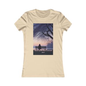 Serene Reflection T-Shirt (soft cream color) - front view