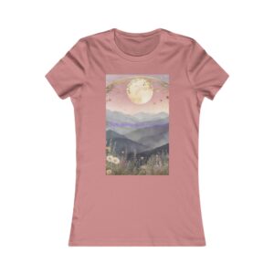Bohemian Garden T-Shirt (mauve color) - front view