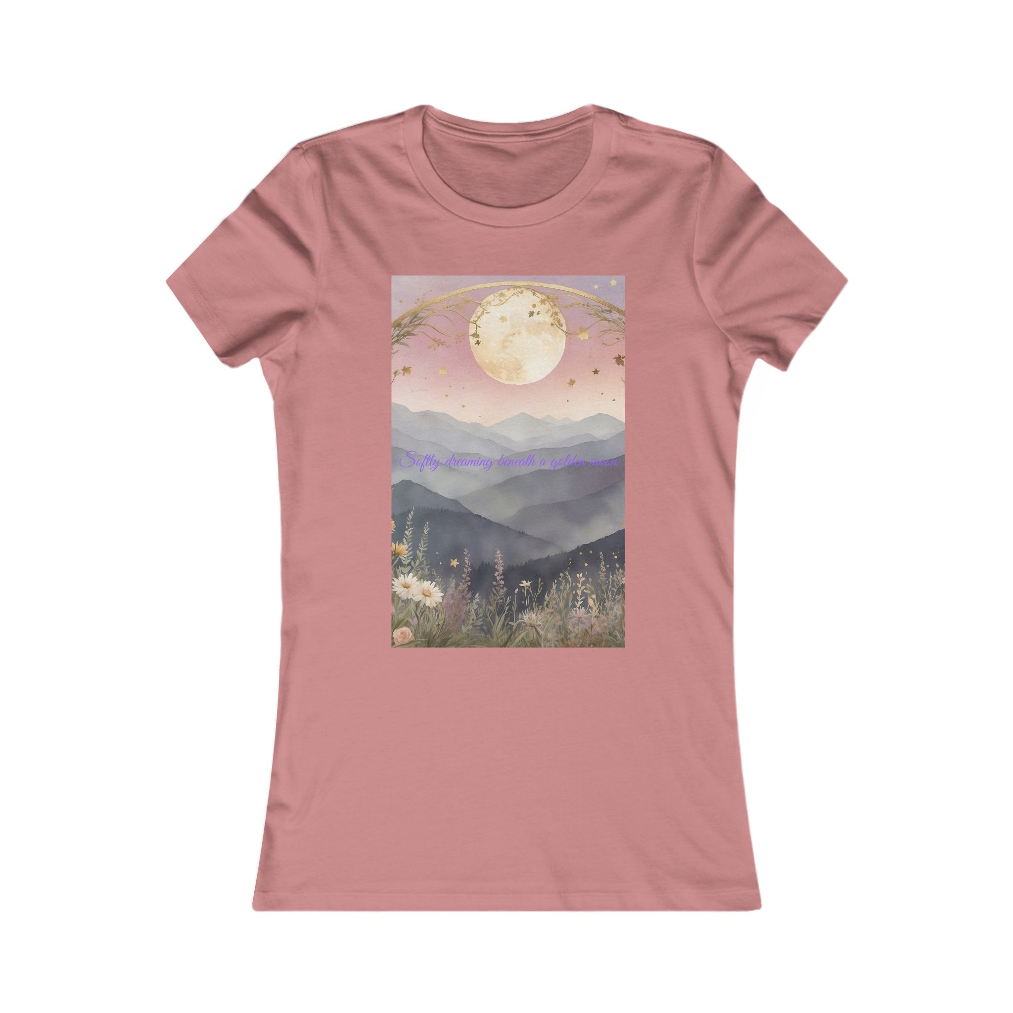 5176245249914172768_2048.jpeg Bohemian Garden T-Shirt (mauve color) - front view