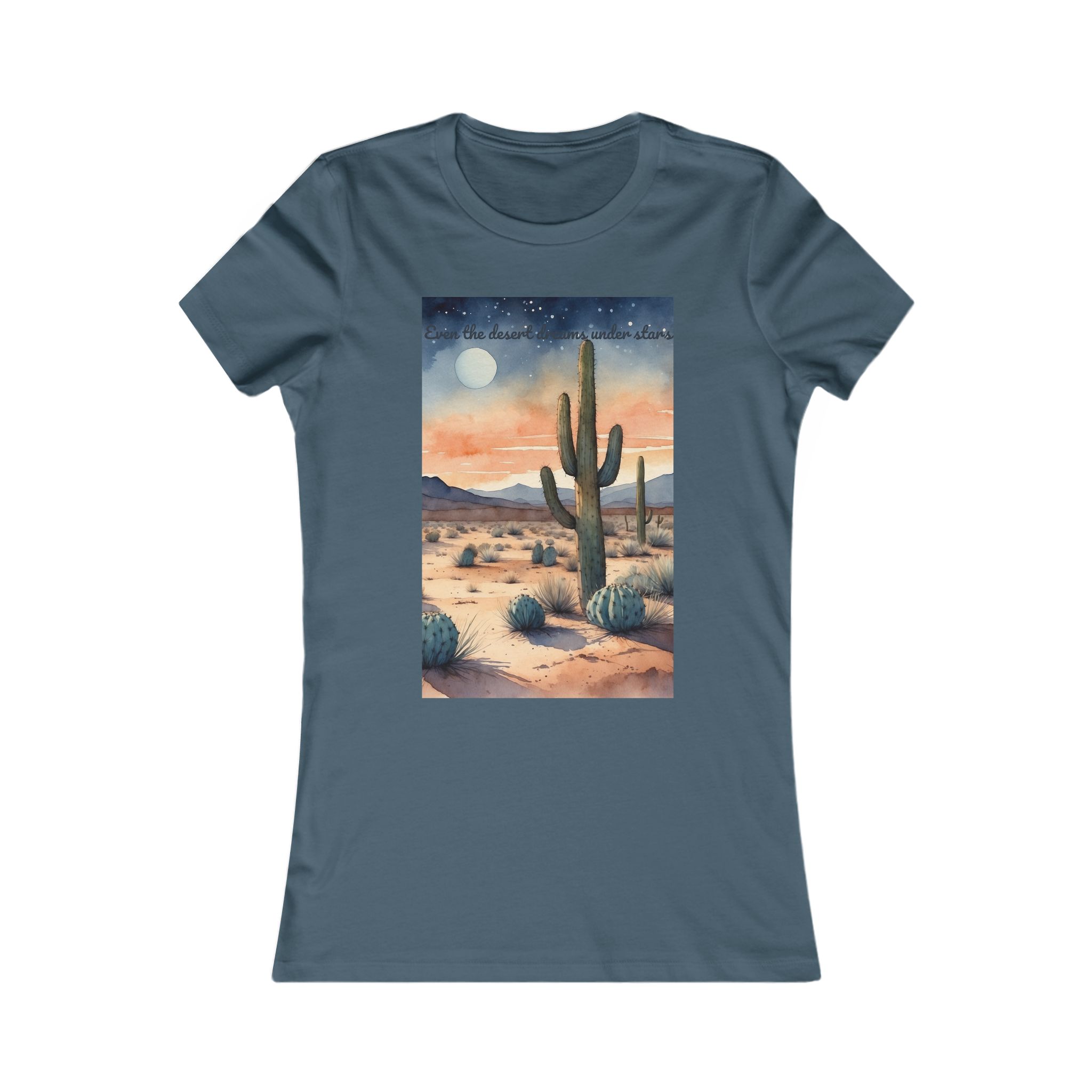 603528970608230094_2048-4.jpeg Desert Dream Women's T-shirt (deep teal color) - front view