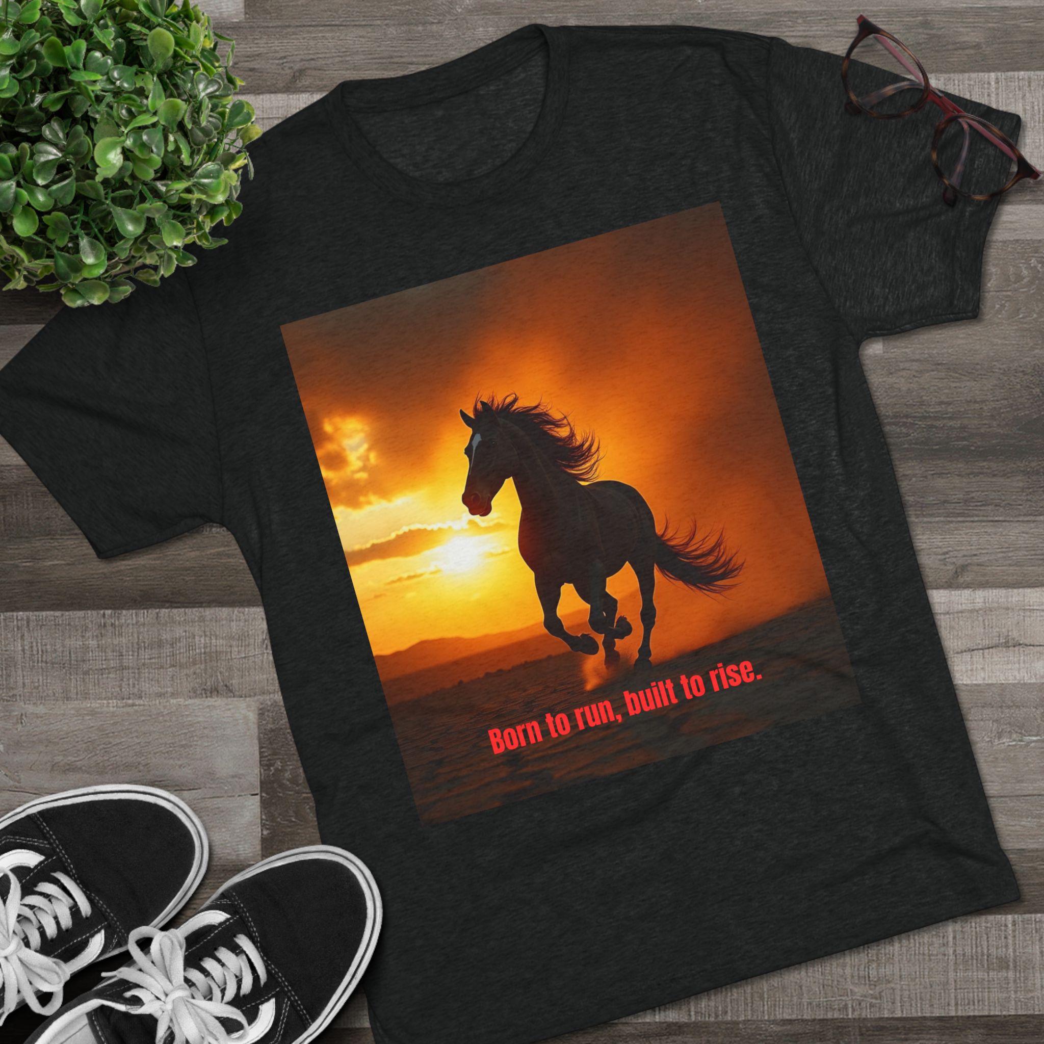 6258942380649744156_2048.jpeg Equestrian Inspiration T-shirt Tri-Blend Vintage Black- flat lay view