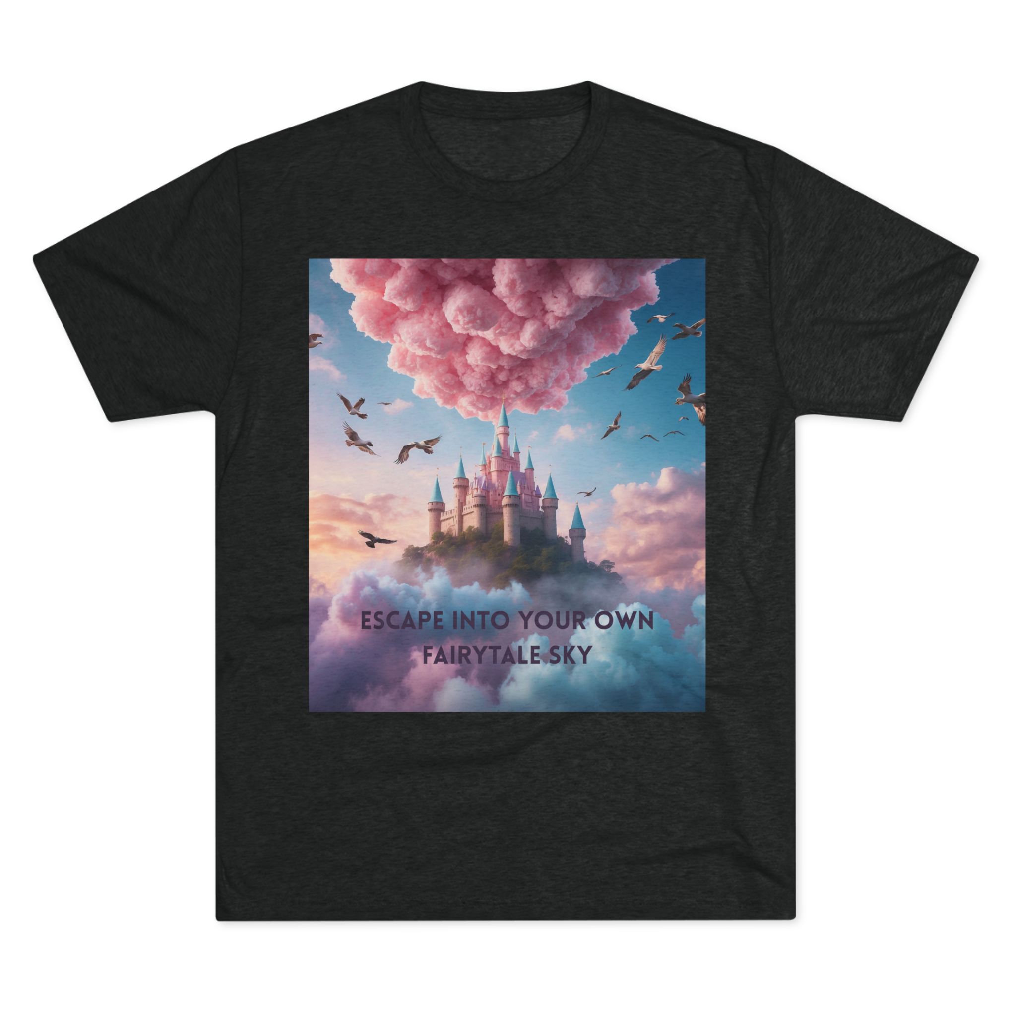 6593974933093914298_2048.jpeg Whimsical Fantasy T-shirt Tri-Blend Vintage Black- front view